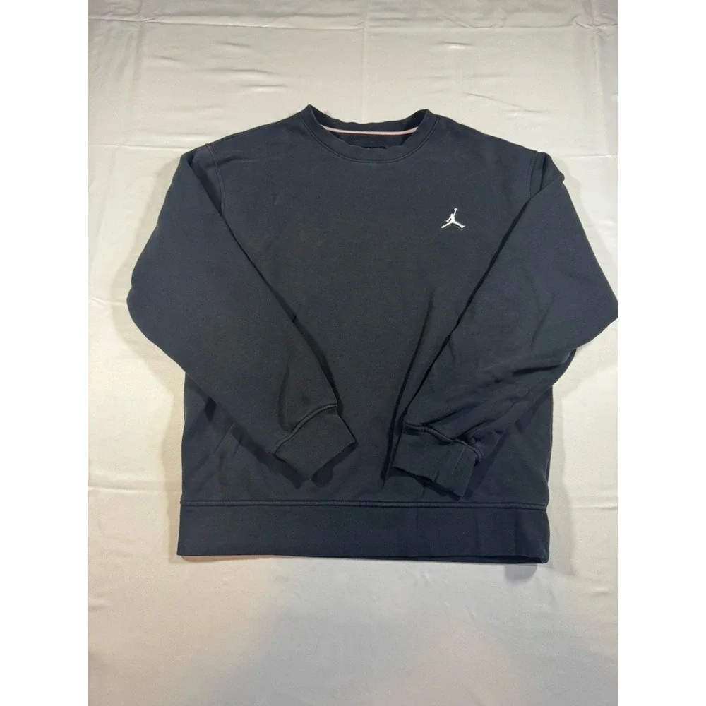 Jordan Men's Fleece Sweatshirt Black Small Crew Neck Jumpman Logo